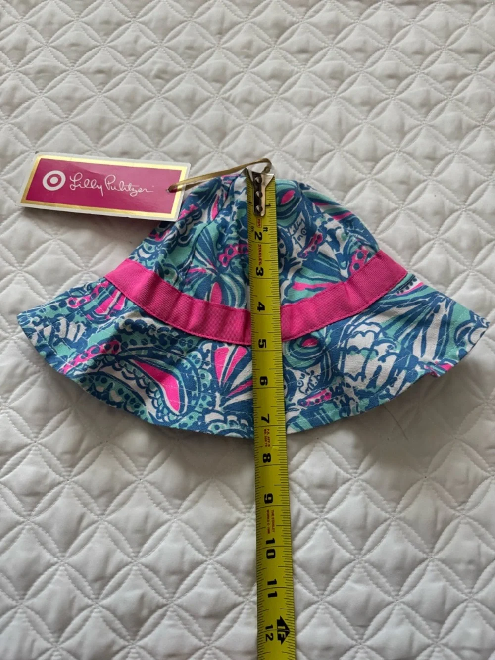 NWT Lilly Pulitzer for Target My Fans Pink Blue Aqua Sun Bucket Hat 12-24M